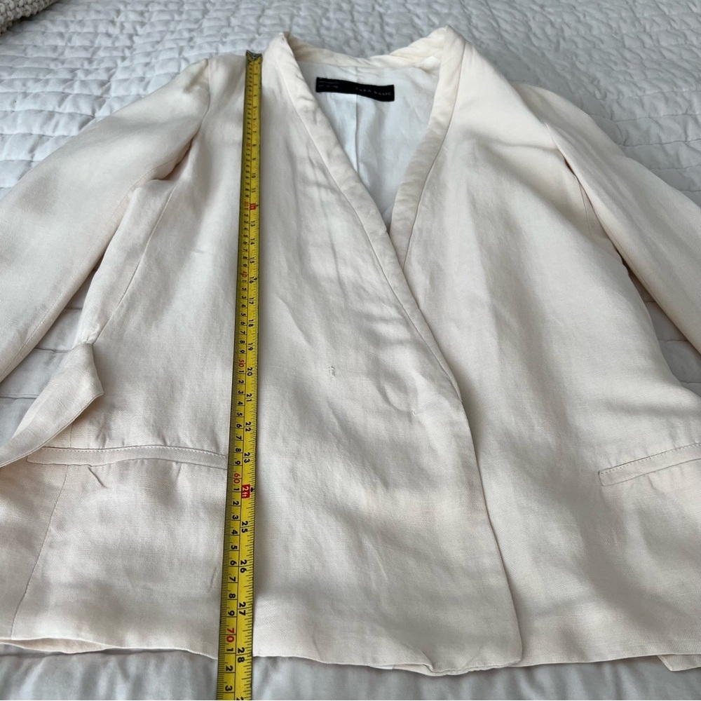ZARA Kimono Style Jacket Blazer in Cream Cotton size Small - Picture 12 of 15
